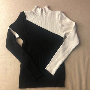 Bodycon ribbed sweater XS Black White